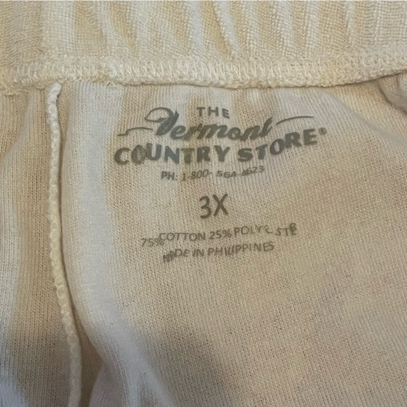 Vermont Country Store White Lounge Pants, Size 3X - Picture 5 of 7